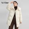 Yalu Damen 2025 Lange Daunenjacke mit abnehmbarer Kapuze