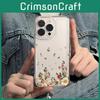 Iphone For 15 Pro Max Transparent Phone Case With Flower Print Design Decoration