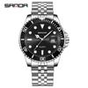 Men's Green Water Ghost Luminous Quartz Watch - Simple, Fashionable, Waterproof Business Design by Sanda.