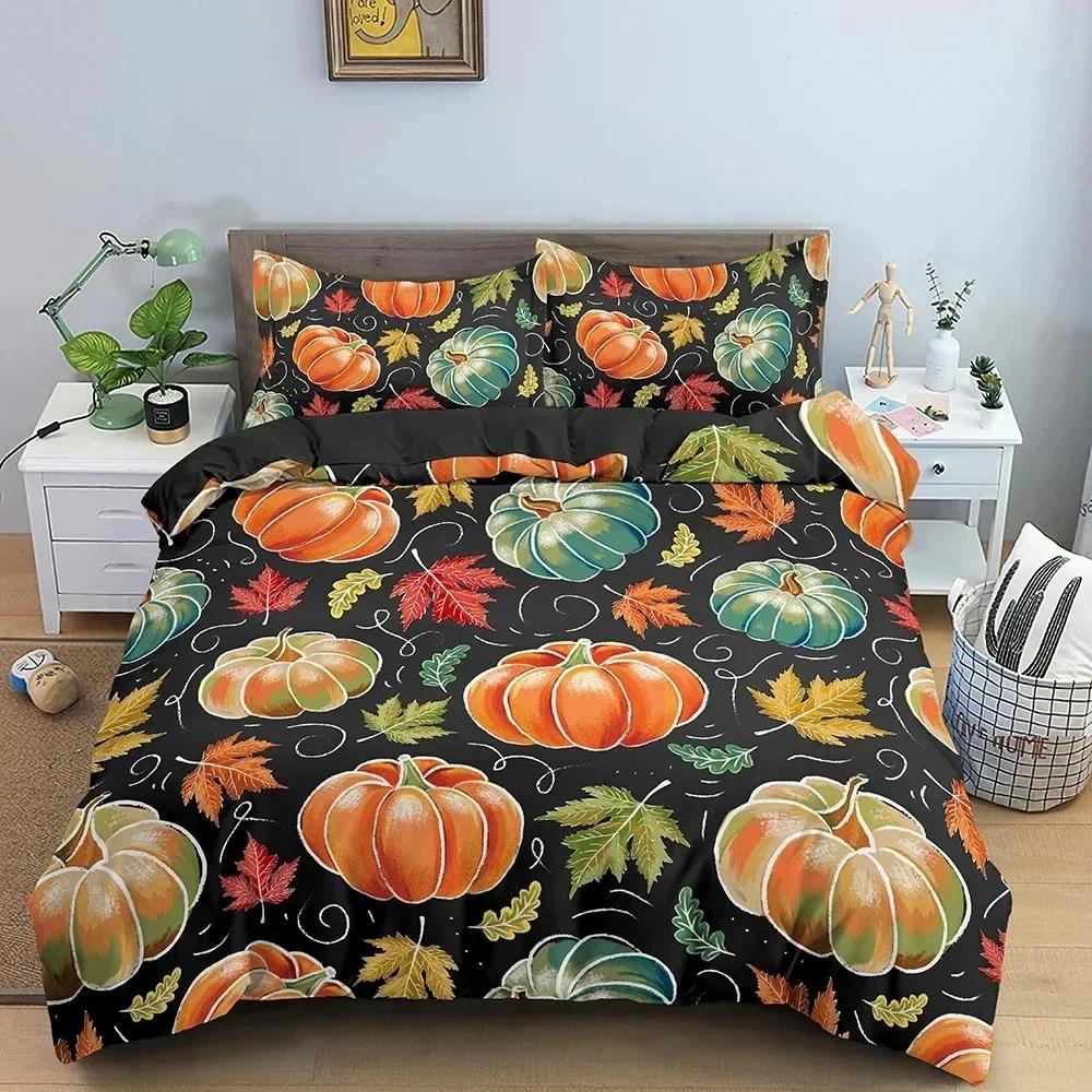 

Pumpkin Bedding Set Halloween Decor Duvet Cover Set Bed Set Duvet Cover with 12 Pillowcase Comforter Bedding Sets Twin Queen 135x200cm