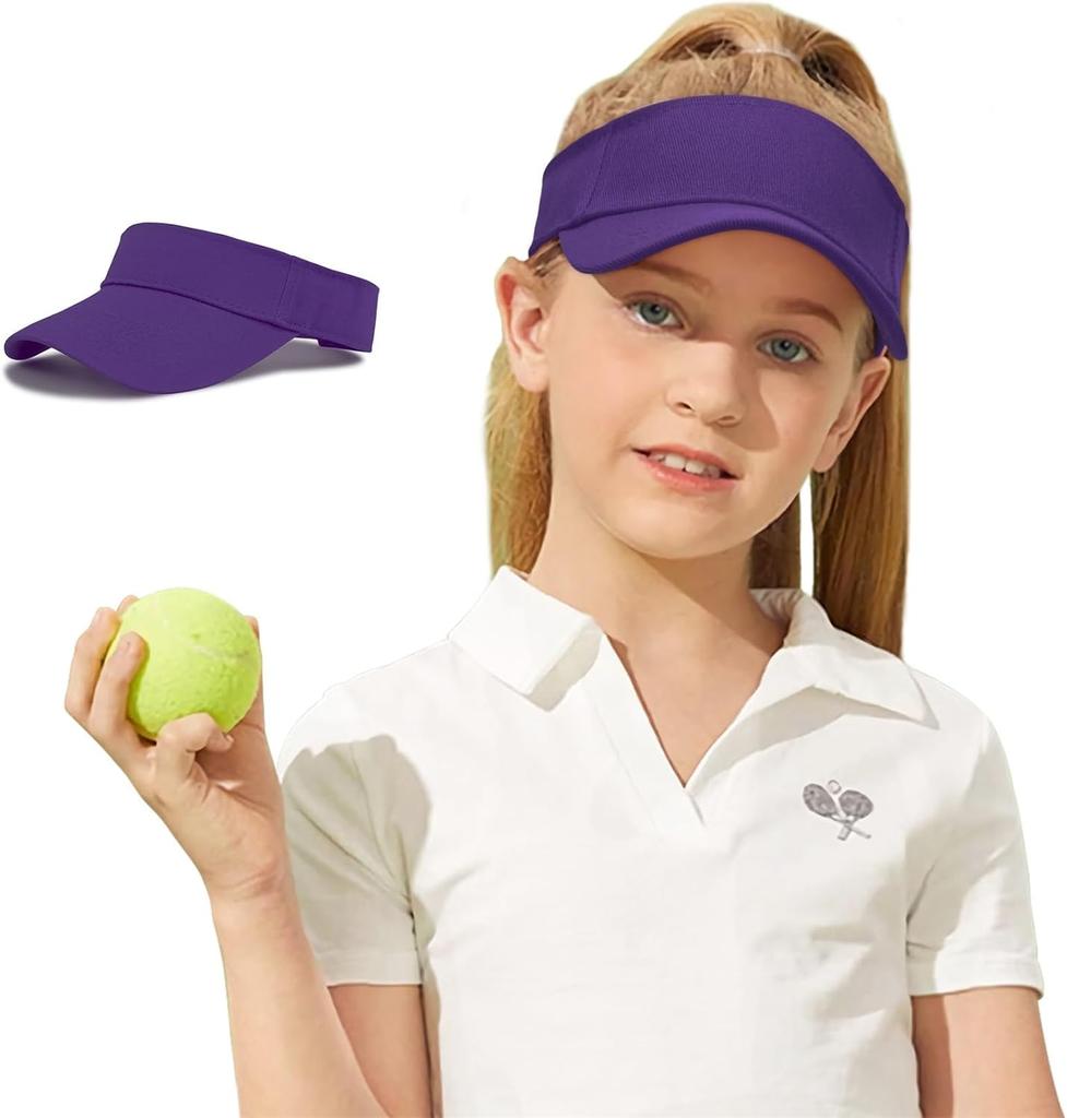 2pz/1pz Stella del Secolo UPF 50+ Visiera Solare per Bambini Regolabile per Ragazze con Coda di Cavallo Alta Cappello da Tennis Sportivo per Ragazzi Visiera da Corsa Golf