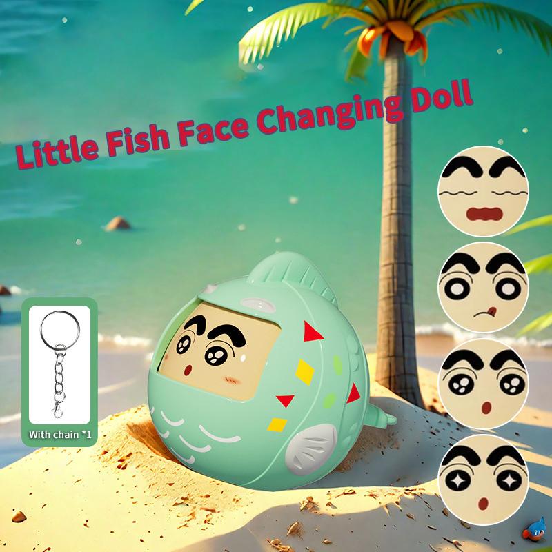 Cartoon Q Version Face Changing Doll Keychain Decompression Toys Keyring Exquisite Backpack Decoration Accessories Gifts