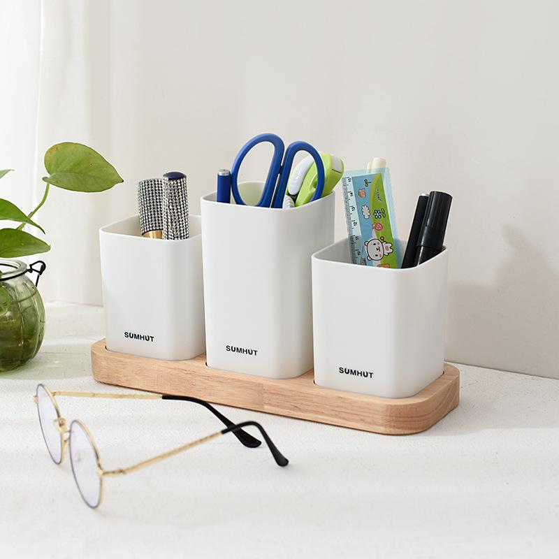 Pudełko do przechowywania organizera na kosmetyki Biurko Łazienka Kuchnia Kosmetyki Artykuły kuchenne Naczynia Wielokomorowy Drewniany Półka ABS