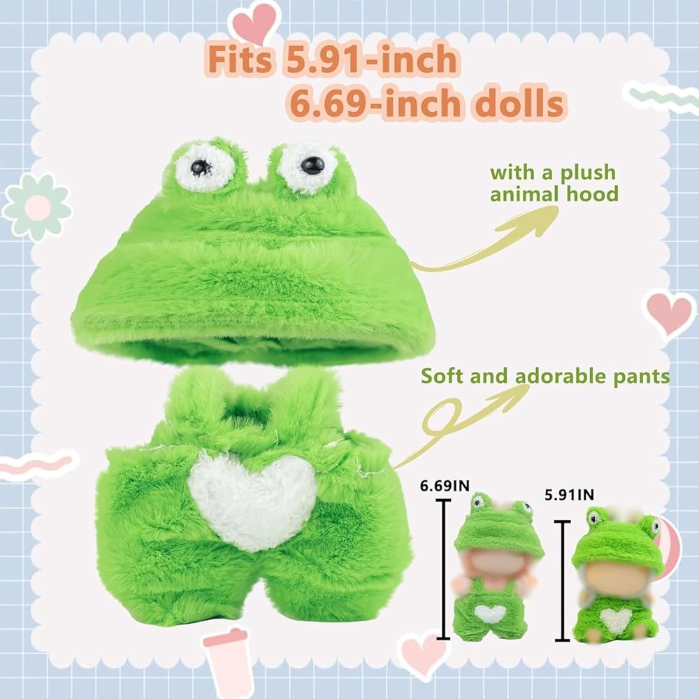 Cimoon Doll Clothing 15cm/17cm Cute Costume Outfit for Plush Toys and Dolls Dress Up Accessory