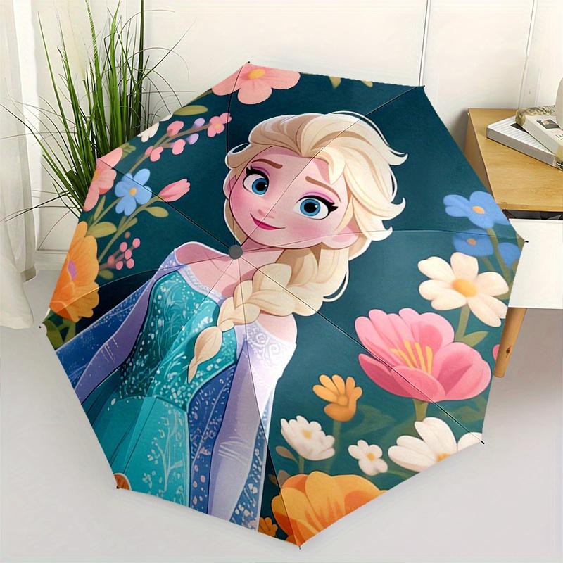 

Elsa, Flowers Automatic Opening and Closing Umbrella, Compact Travel Umbrella, Lightweight and Portable, Suitable for Beach Commuting Busine