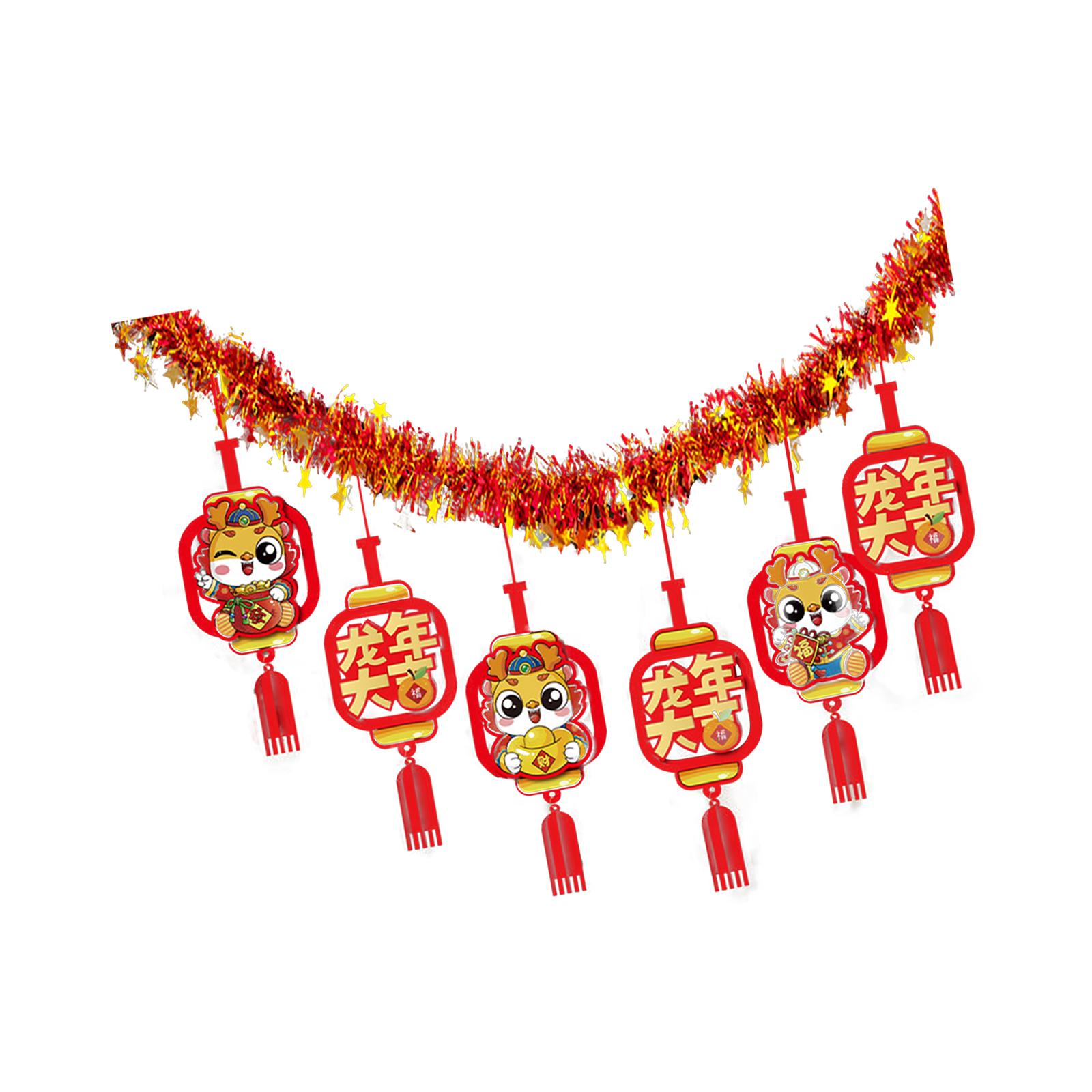 Chinese Dragon New Year Latte Art Tassels Pendant Novelty Portable Spring Festival Dragon Hanging Ornament for Office