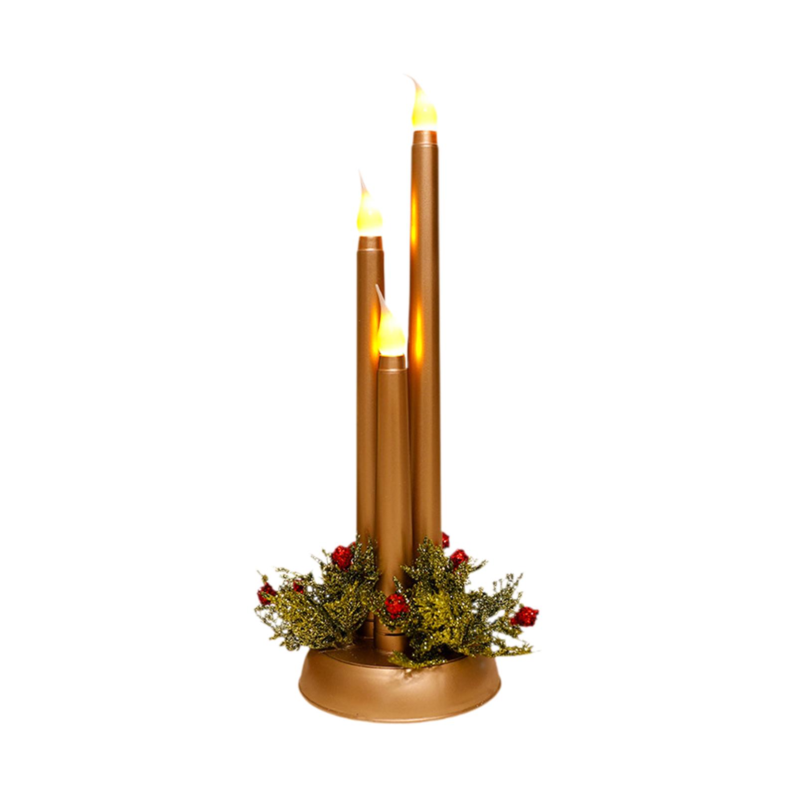 

Christmas Flameless Candles Photo Props Party Supplies Ornament LED Candles золотой