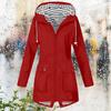 YYFS Women's Fashion Casual Stripe Print  Autumn Winter Long Sleeve Hooded Jackets & Coats