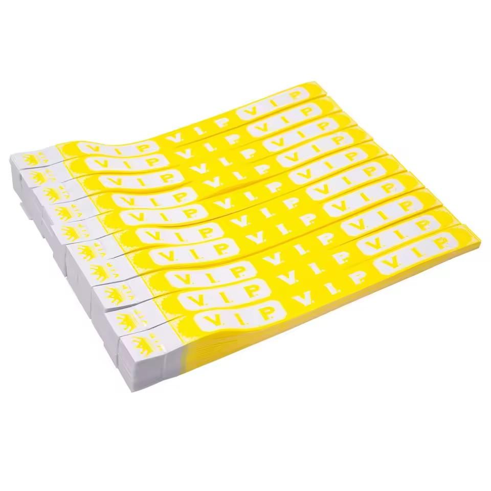 100pcs Neon Glow VIP Wristbands  for Events VIP Synthetic Paper Wristbands VIP Bracelet for Clubs Parks Concerts and Festivals