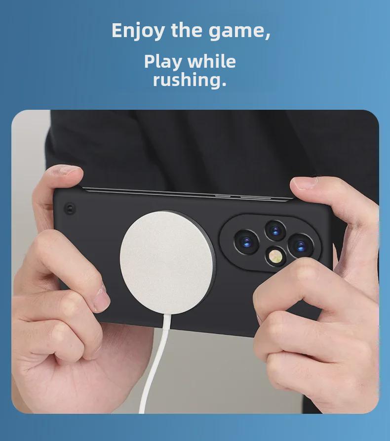 Honor 200/200 Pro Rahmenlose Magnetische Autohalterung Hülle: Ultradünn, Halbabdeckung, Sturzsicher, Hartschale