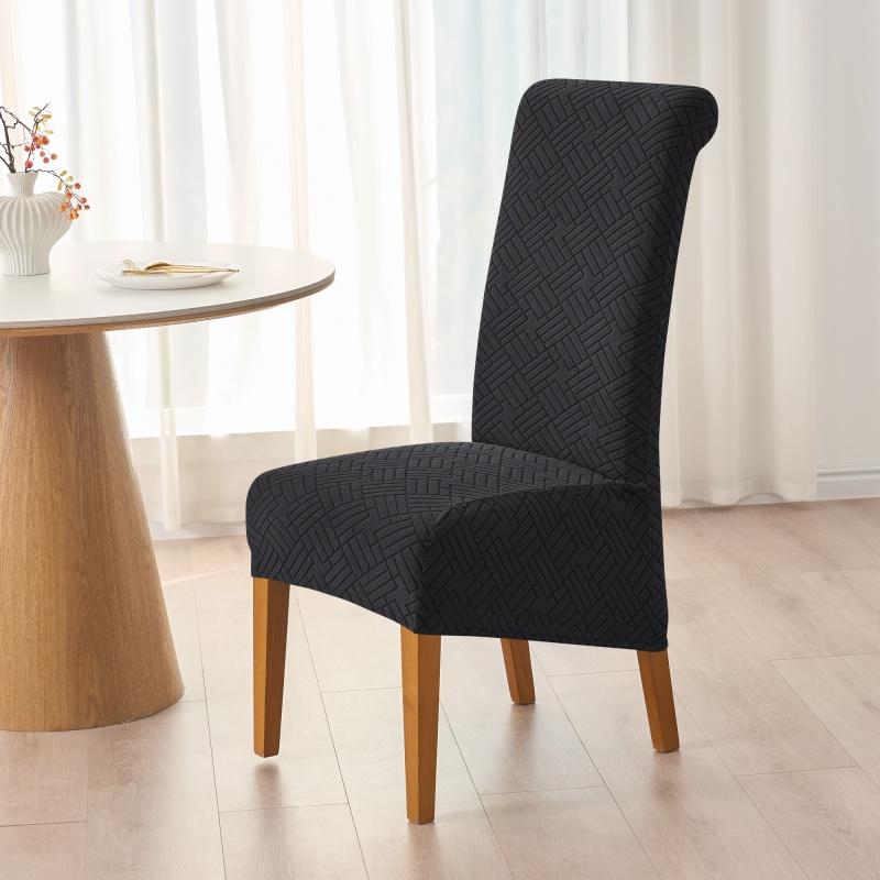 

1/2Pcs High Back Large Chair Cover Universal High Elastic Chair Cover Jacquard XL Size Chair Covers Dining Room Kitchen Office 1pc