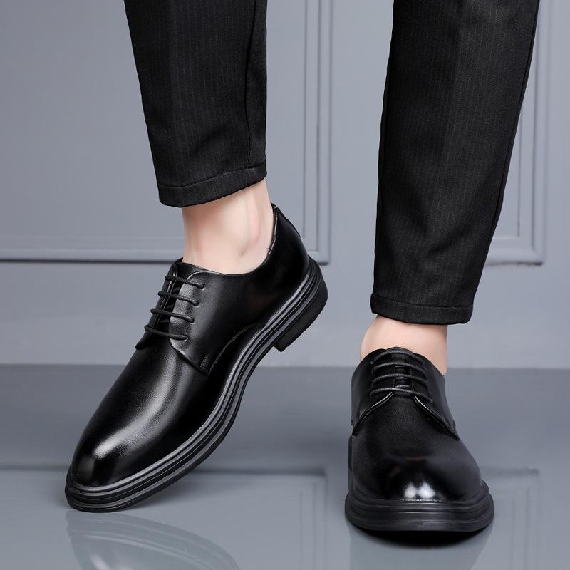 Fashion Designer Leather Increase Men's Derby Shoes Fashion Black Increase Men's Wedding Shoes Spring Autumn Business Dress Shoe Male