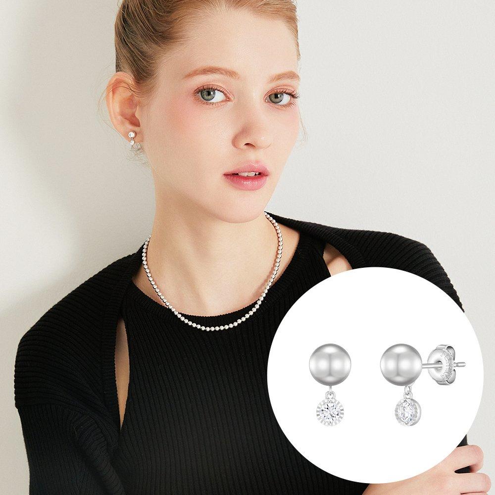 Basic Perlina Gray Pearl Earrings (Jjp1Ei4Bf221Sw000)