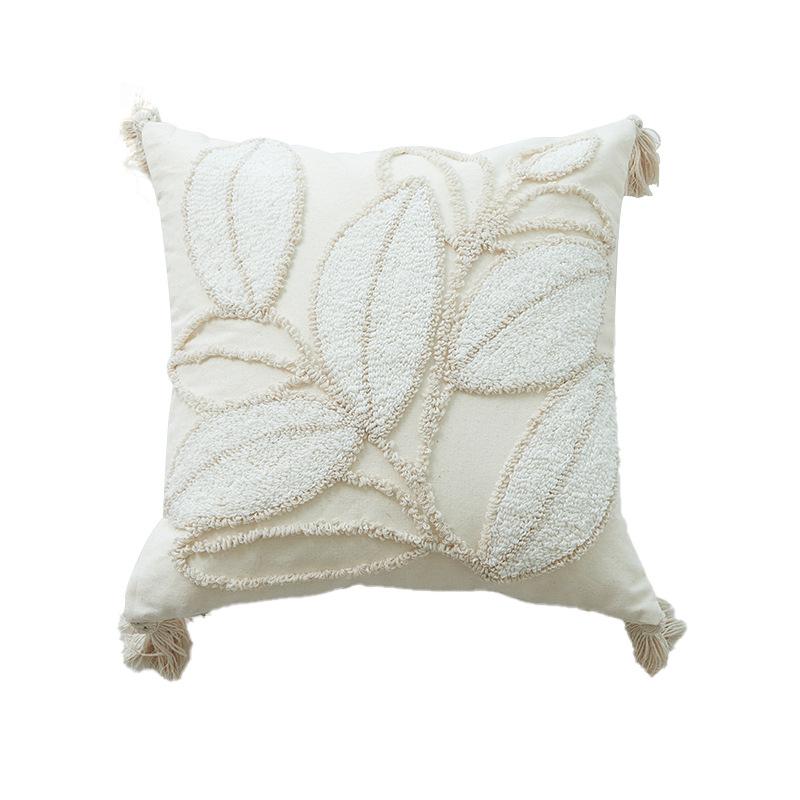 Wabi-sabi Wind Hermit Natural Wind Tufted Ring Velvet Leaf Pillow Cushion