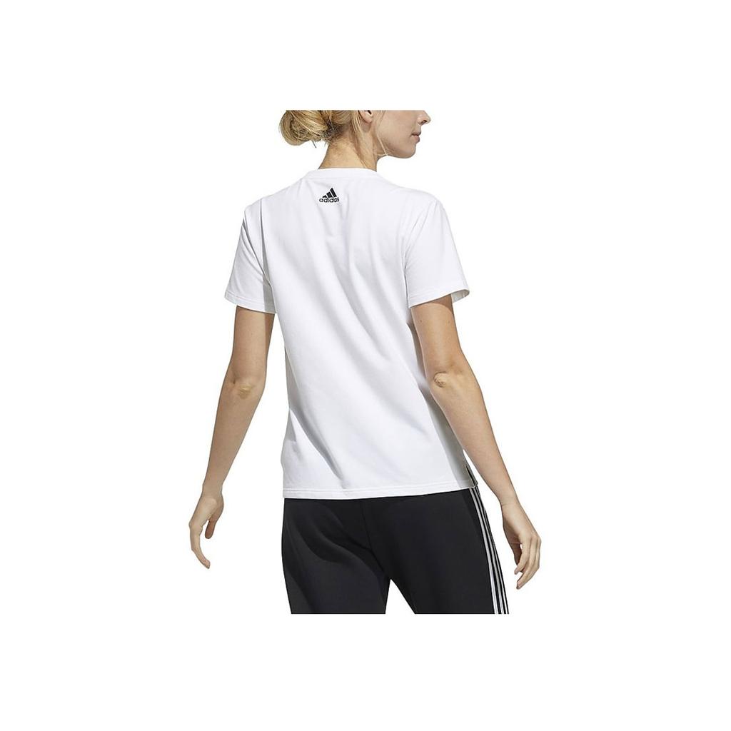 Adidas Mountain Logo Sports Short Sleeve Tee Women Tops White GP0673