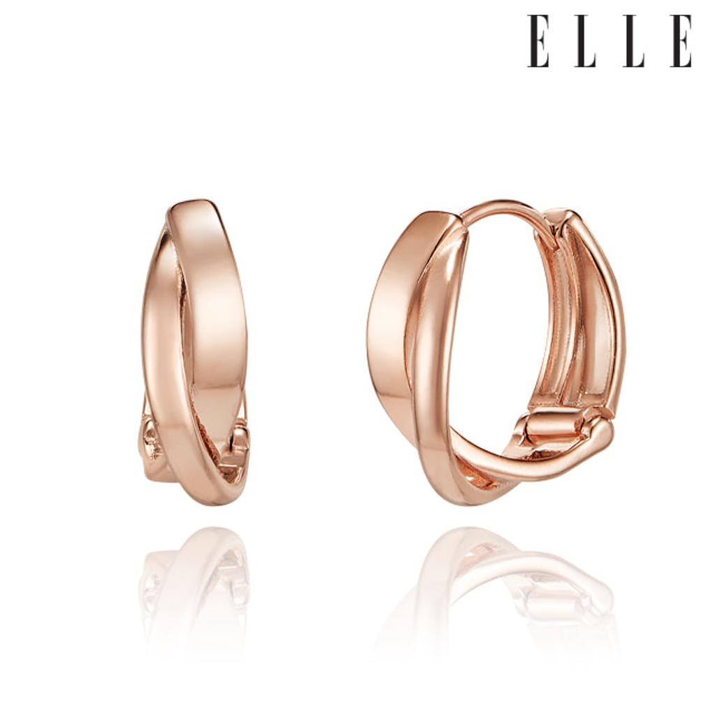 

14K Wave Ring One-Touch Earrings (Gold Pin) ELGPEE433