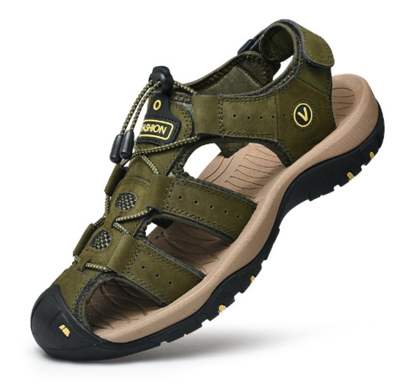 Sandals Men's Large-Size Shoes Summer Casual Shoes Korean Style Trendy Versatile Soft Sole Men's Baotou Beach Shoes Breathable