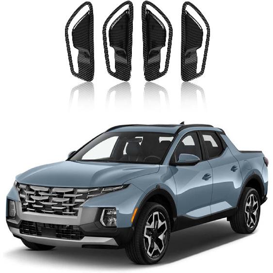 

Inner Door Handle Bowl Cover Trim Compatible with H-yundai Tucson/Santa Cruz 2022-2024, ABS Interior Door Bowl Frame Protector Accessories 4PCS Carbon Fiber Pattern