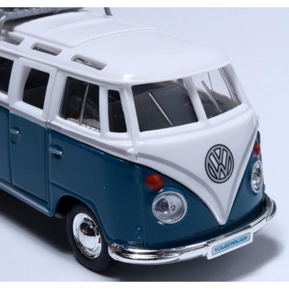 Maisto Volkswagen Samba Varebil Weekenders Diecast Modell, Blå (med campingveske)