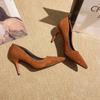 Moda Taglia Grande 34-42 Scarpe da Donna con Tacco Alto Moda Semplici Monocromatiche Tacco Alto Sottile a Punta Scarpe Singole Stivaletti da Donna con Tacco