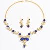 Sunflower Rhinestone Crystal Necklace & Earrings Set - Women's Wedding Banquet Accessories