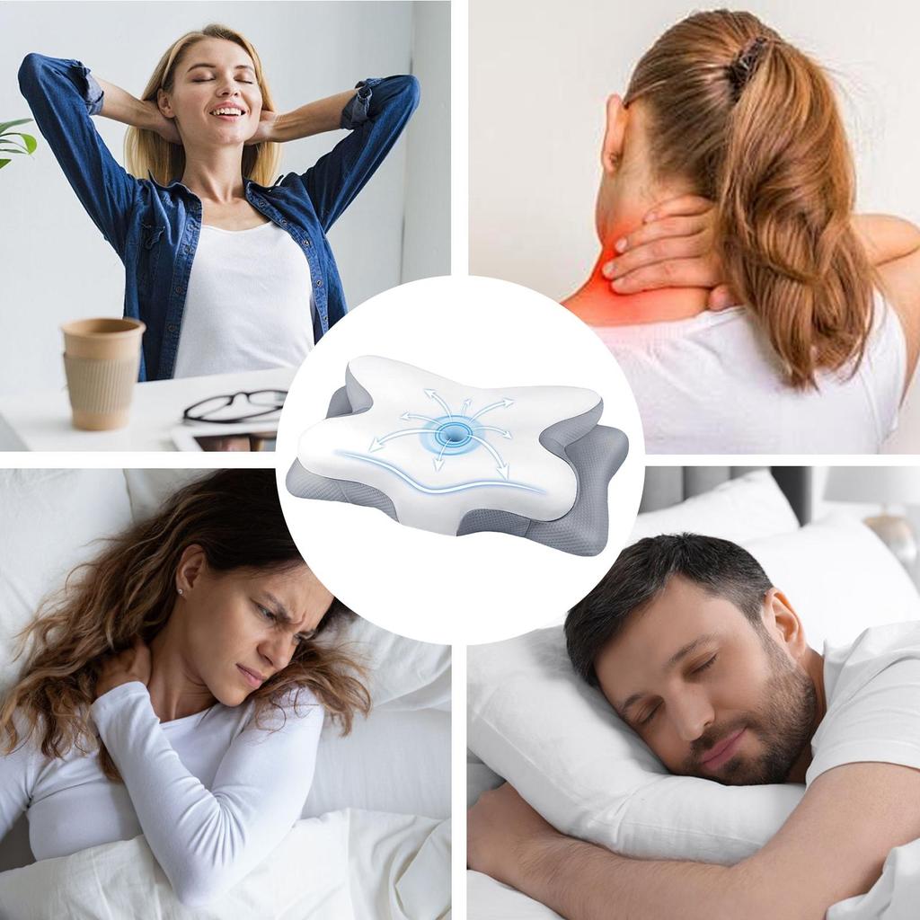 Memory Foam Cervical Pillow Neck Support Sleep Memory Foam Pillow Butterfly shaped sleep memory pillow for Travel Couch