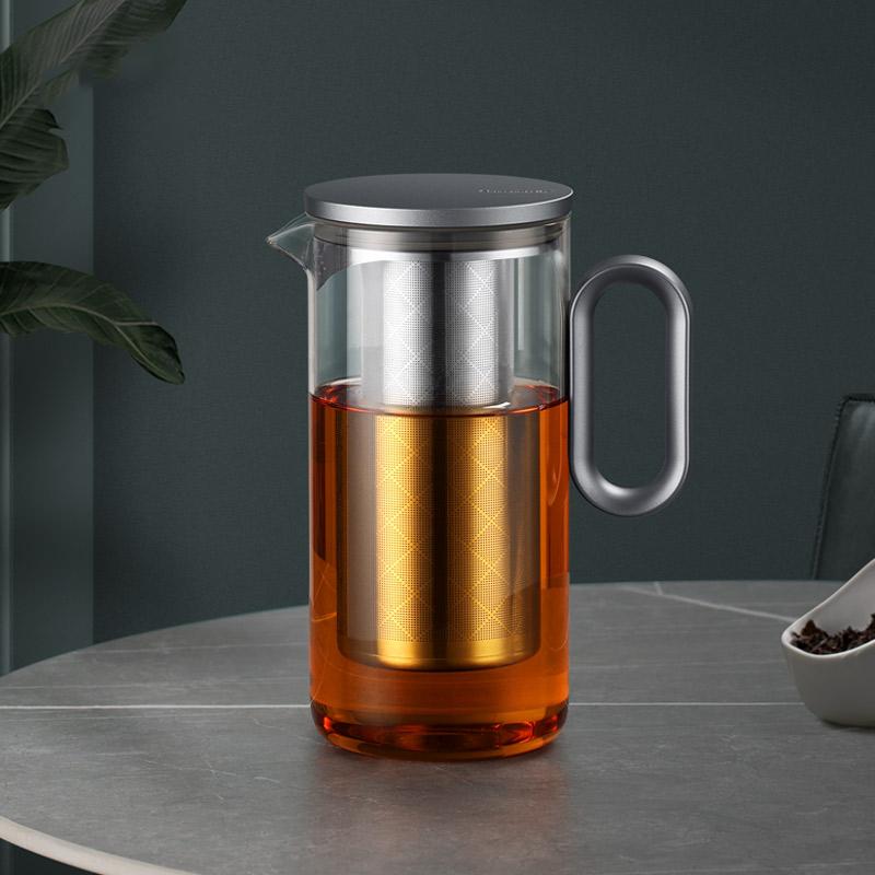 Samadoyo-Heat-resistant Glass Tea Pot, Aluminum Alloy Cup Lid, Modern Tea Pot with Filter Screen, Tea Pot, Boiling Pot Set