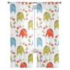 Cute Elephants In Love Pattern Sheer Curtains For Living Room Window Transparent Voile Tulle Curtain Bedroom Drapes Home Decor