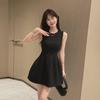 Korean Style Sleeveless Waist Dress - Summer Fashion Round Neck Skirt for Women