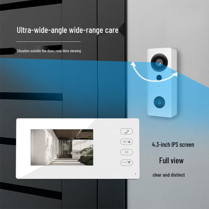 Wireless HD Video Doorbell with Display Screen & Two-Way Intercom