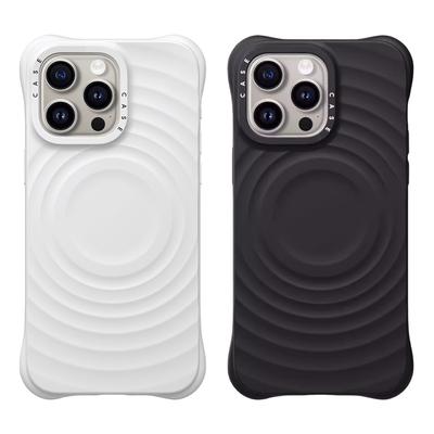 Wellenförmige Silikon-Gravierte Buchstaben Magnetische Handyhülle Für iPhone 17 Pro Max 16 15 14 13 Trendiger Kamera-Touch-Button-Schutz Anti-Drop Schutzhülle