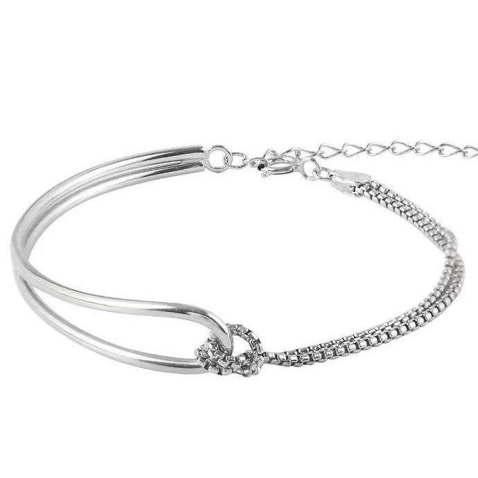 Geometric Splicing Half Bracelet Bracelet Women's Fashion Simple Personality Versatile Ins Wind Rope Knot Jewelry Women