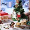 Dark Style Snowman Hanging Ornaments Skeleton Christmas Tree Ornaments 3.15 Inch Skull Unique Gingerbread Man Wood Pendants Gothic Spooky Wooden Xmas