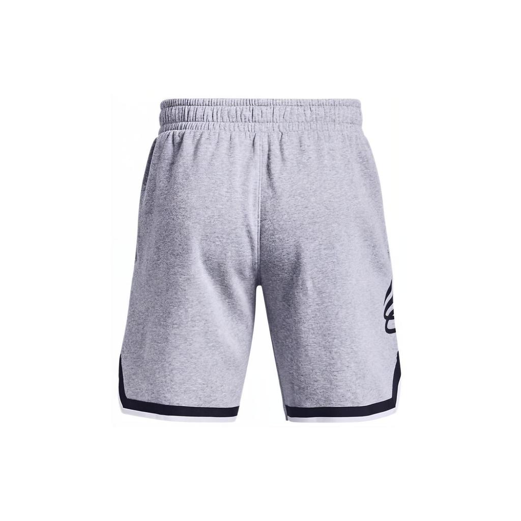 Under Armour Curry Fleece Logo Print Elastic Waist Low Rise Straight Leg Basketball Pants Men pants Gray 1374302-011