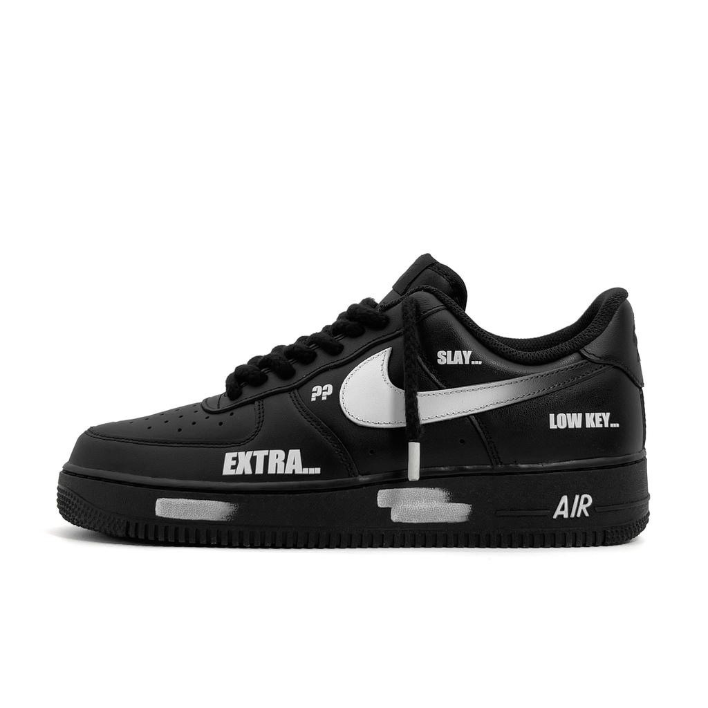 Nike Air Force 1 Danmu 2.0 Low top Skateboard Shoes Unisex Black White CW2288-001(TeamOKC-2.0)