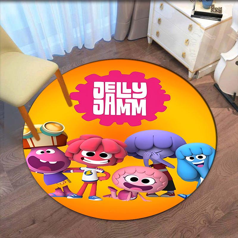 Jelly Jamm Printed Round Rug Carpet Chair Rug Area Rug Entryway Doormats,for Office Chair Living Room Bedroom Kitchen Room.