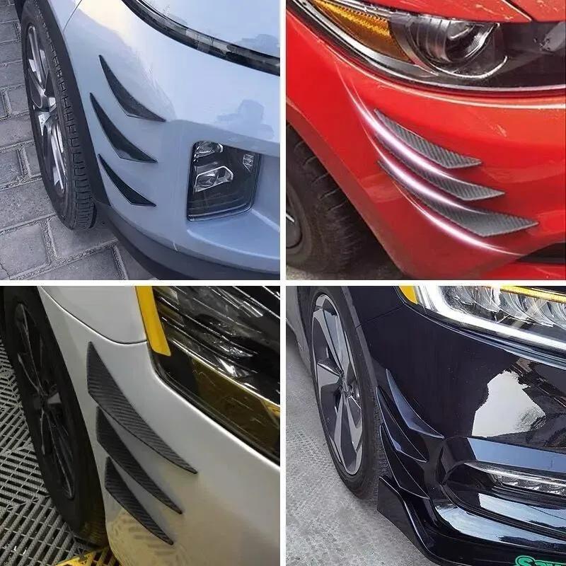 6Pcs Car Front Bumper Lip Decoration Diffuser Splitter Fins Body Spoiler Canards Valence Chin Car Tuning Canard Decor