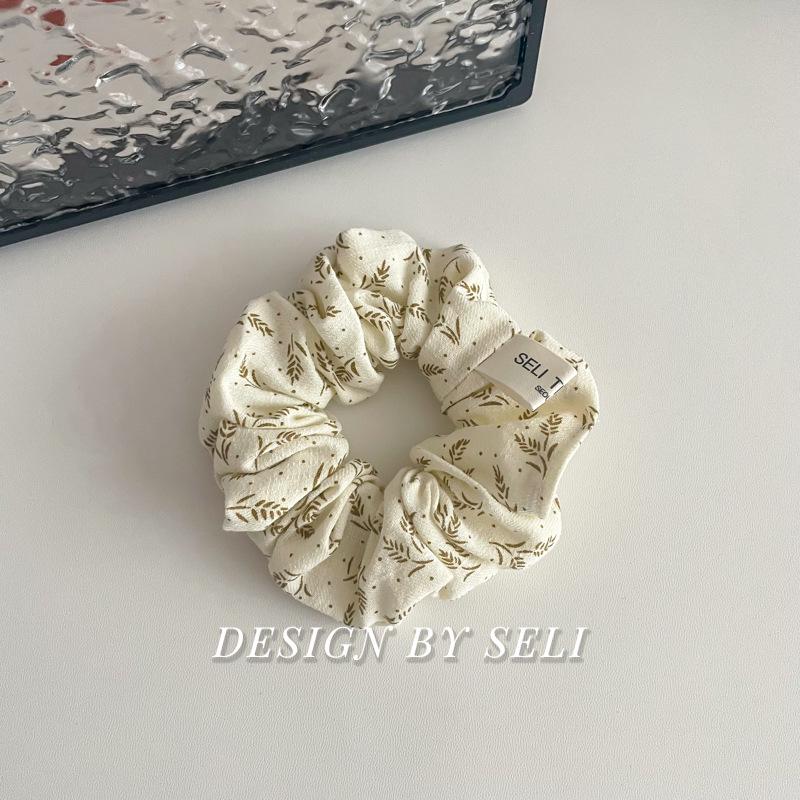 Autumn Wheat Ear Floral Hair Tie & Scarf - Handmade, French-Inspired Elegance
