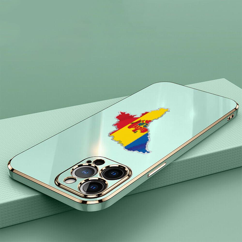 N91 Flaga Mołdawii art Galwanizowana Krawędź Miękkie Etui TPU na Telefon dla Xiaomi 14 Poco M5s X5 F6 Redmi 13C 12C 8 Note 12 10 11 13 Pro Plus Wstrząsoodporne Etui