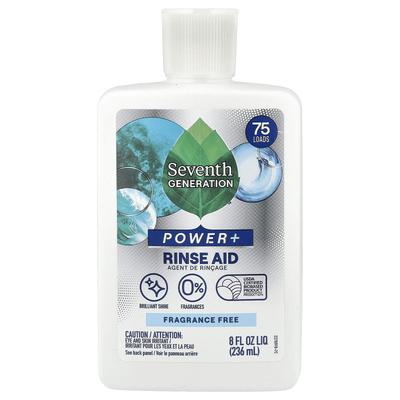 Power+, Rinse Aid, Fragrance Free, 75 Uses, 236 Ml (8 Fl Oz)