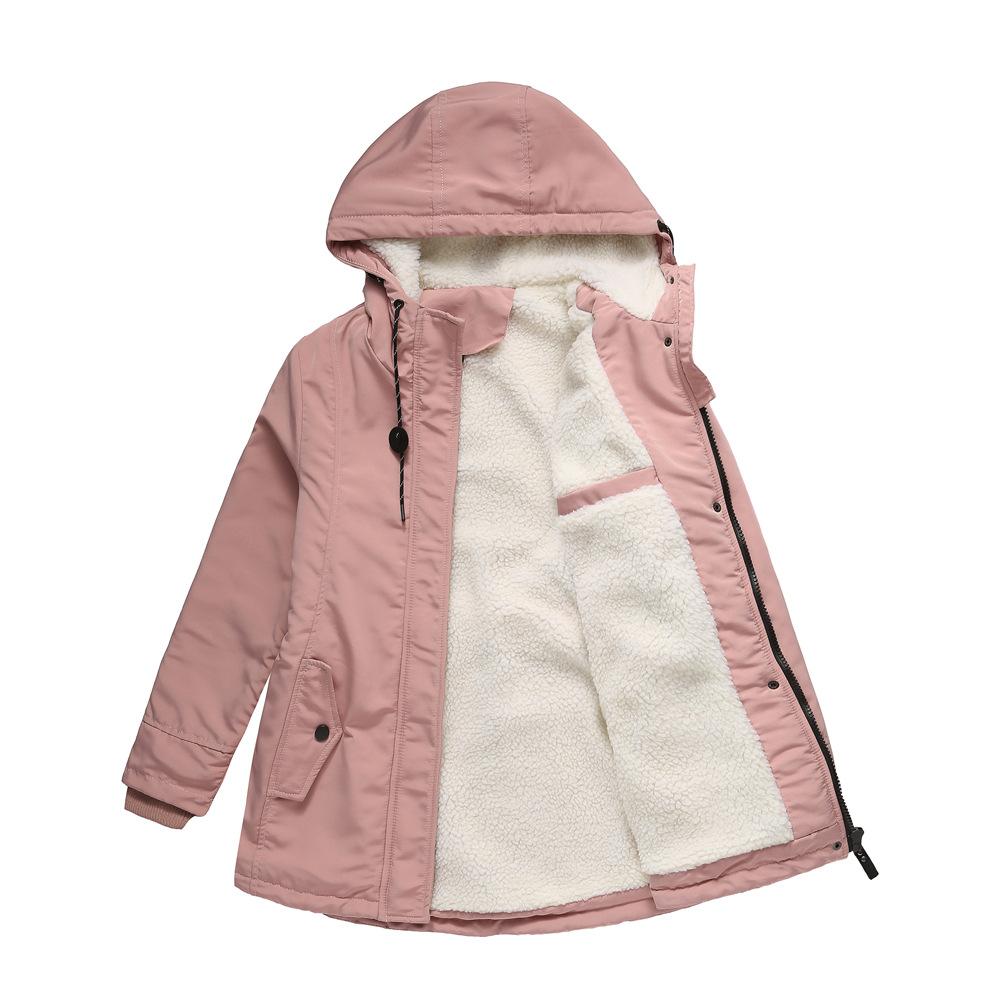 Parka Autumn and Winter Women's Lambskin Cotton Coat Thickened Fleece Cotton Jacket