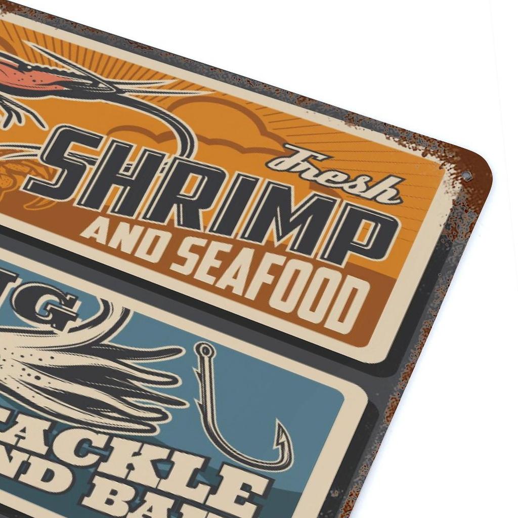 1-Pack shabby metal art sign, 20×30cm and 30×40cm, retro rust finish wall decor for living room, pub or restaurant