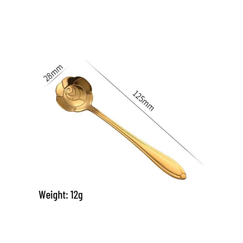 Cherry Blossom Stainless Steel Long Handle Stirring Spoon for Coffee, Dessert, and Honey