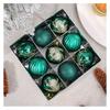 Christmas Decorations Set 9 Pieces Hand Painted Ornaments with Electroplated for Window Display and Tree Hanging