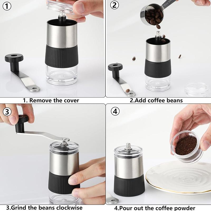 Handheld Coffee Mill Custom Stainless Steel Portable Small Coffee Grinder Manual Externally Adjustable Grind Setting