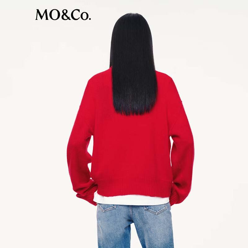 MO&Co. Women's Lambswool Cashmere Blend Polo Sweater