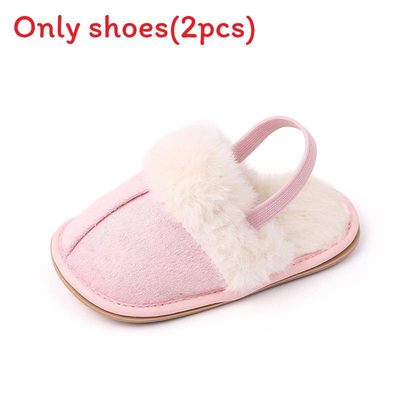 Baby Shoes For Girls Soft Sole Winter Toddler Sneakers With Solid Color Design For Learning To Walk Pink,11cm
