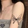 BLOWFISHFUGU Butterfly Tattoo Sticker Semi-permanent Tattoo Sticker Clavicle Tattoo Patch 10 Sheets, 10 Pieces, Black