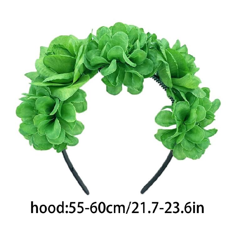 StPatricks Day Headband Fabric Flower Hair Hoop Music Festival Women Headwear