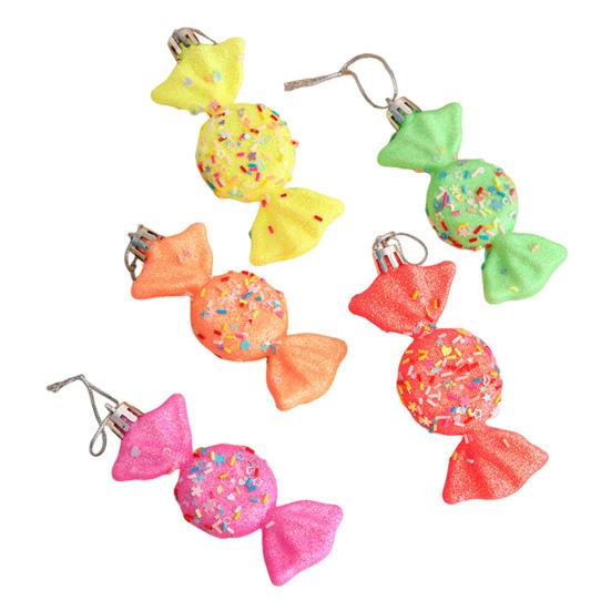 5 Pcs Christmas Candy Ornaments Plastic Candy Cane Christmas Tree Hanging Decor for Xmas Birthday Party Wedding Supplies